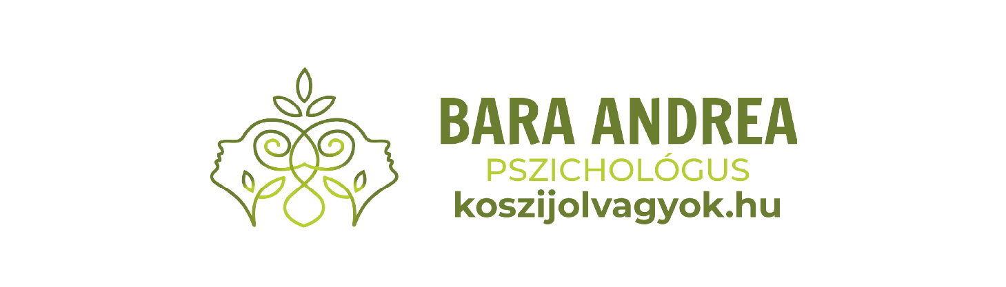 Bara Andrea Pszichológus a KösziJólVagyok weboldal tulajdonosának logója